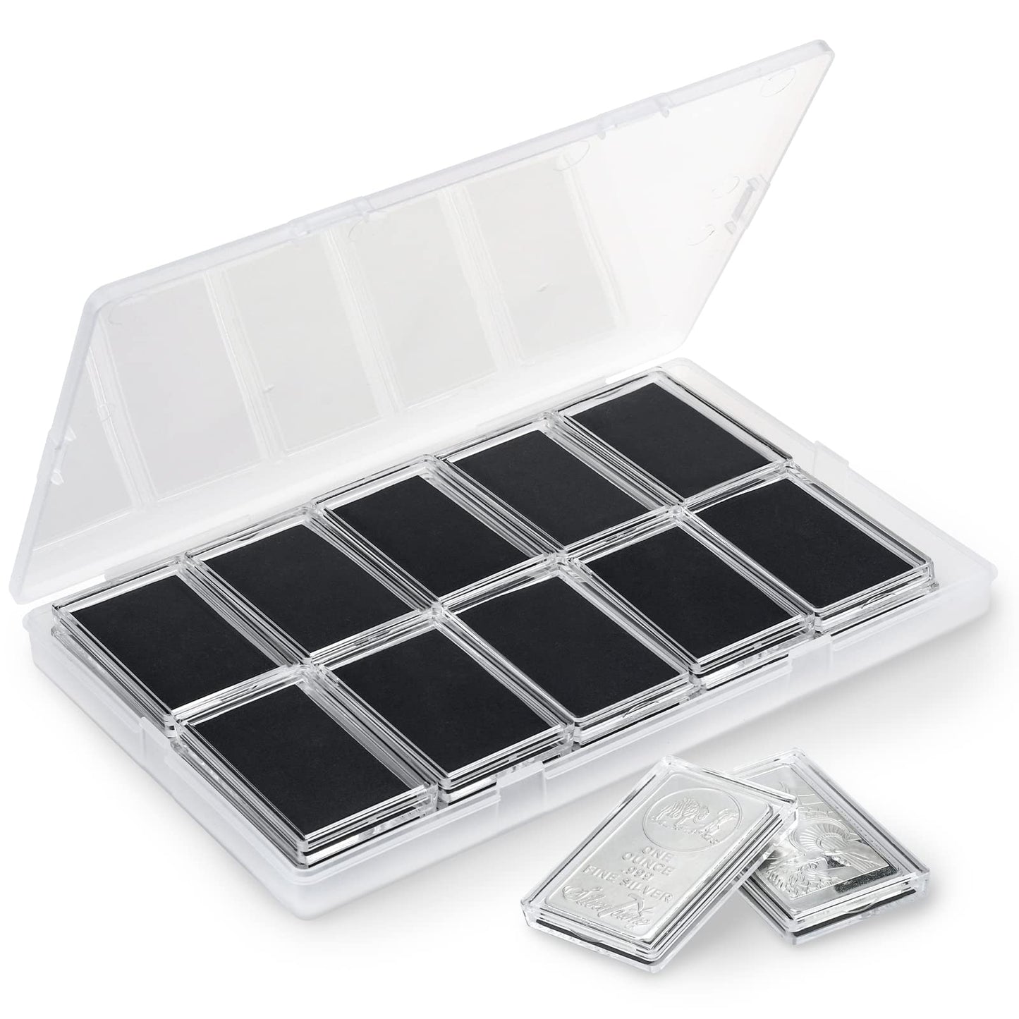 Yncotte 1oz Silver Bar Holder, 20 Pcs Silver Bar Capsule Storage Bar Capsule Container for 1 Ounce Silver Bar