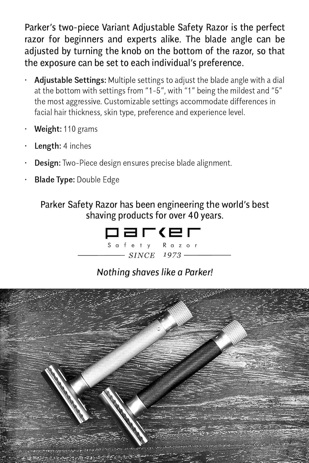 Parker 43M All-Metal Razor,Gillette® Mach 3 Compatible Razorr – Accepts All Gillette® Mach 3 Trriple Blade Cartridge Refills – Deluxe Brass-Frame, 1 Refill Cartridge Included (CHROME)