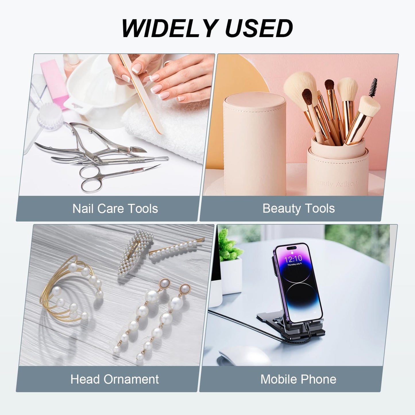 Soiiw Nail Tool Sterilizer Box Portable with Blue Light,USB Sterilizer Cleaning Box for Nail Salon, Tweezers, Jewelry, Phone, Manicure Tools