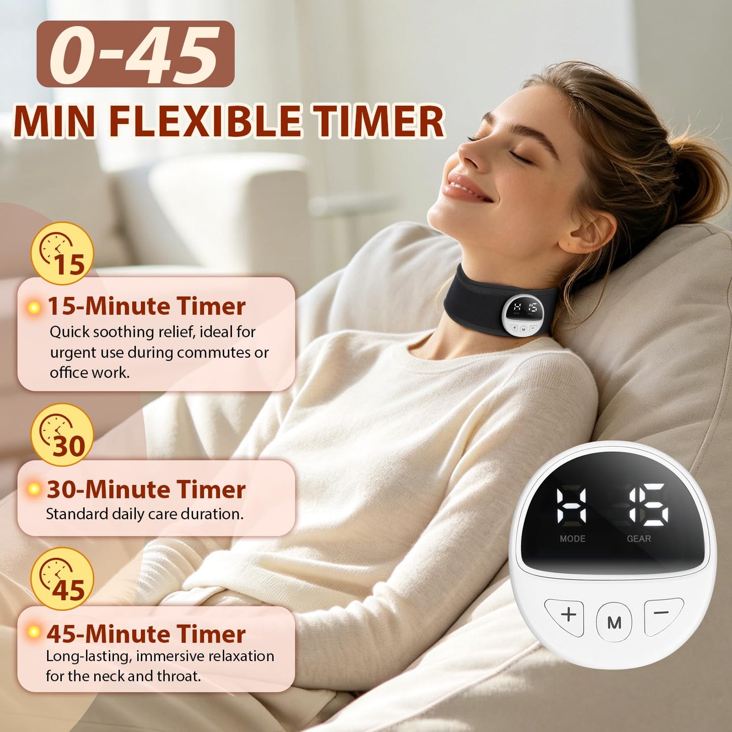 Upgraded 2-in-1 Red Light Therapy Belt for Throat & Neck, Dual-Wavelength 660nm Red Light & 810nm Near-Infrared Light,HD Display Controller,3 Red Light Modes,Timer Function,Relaxation & Daily Wellness