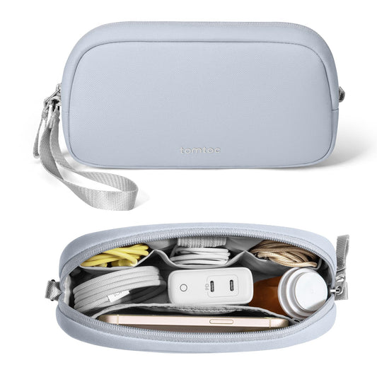 tomtoc Electronics Organizer Travel Case Performance, Water Resistant Bag Cable Tech Pouch Accessories, Carry Storage for Cord, Phone, Cables, Airpods, USB Flash Drive, Daily Items