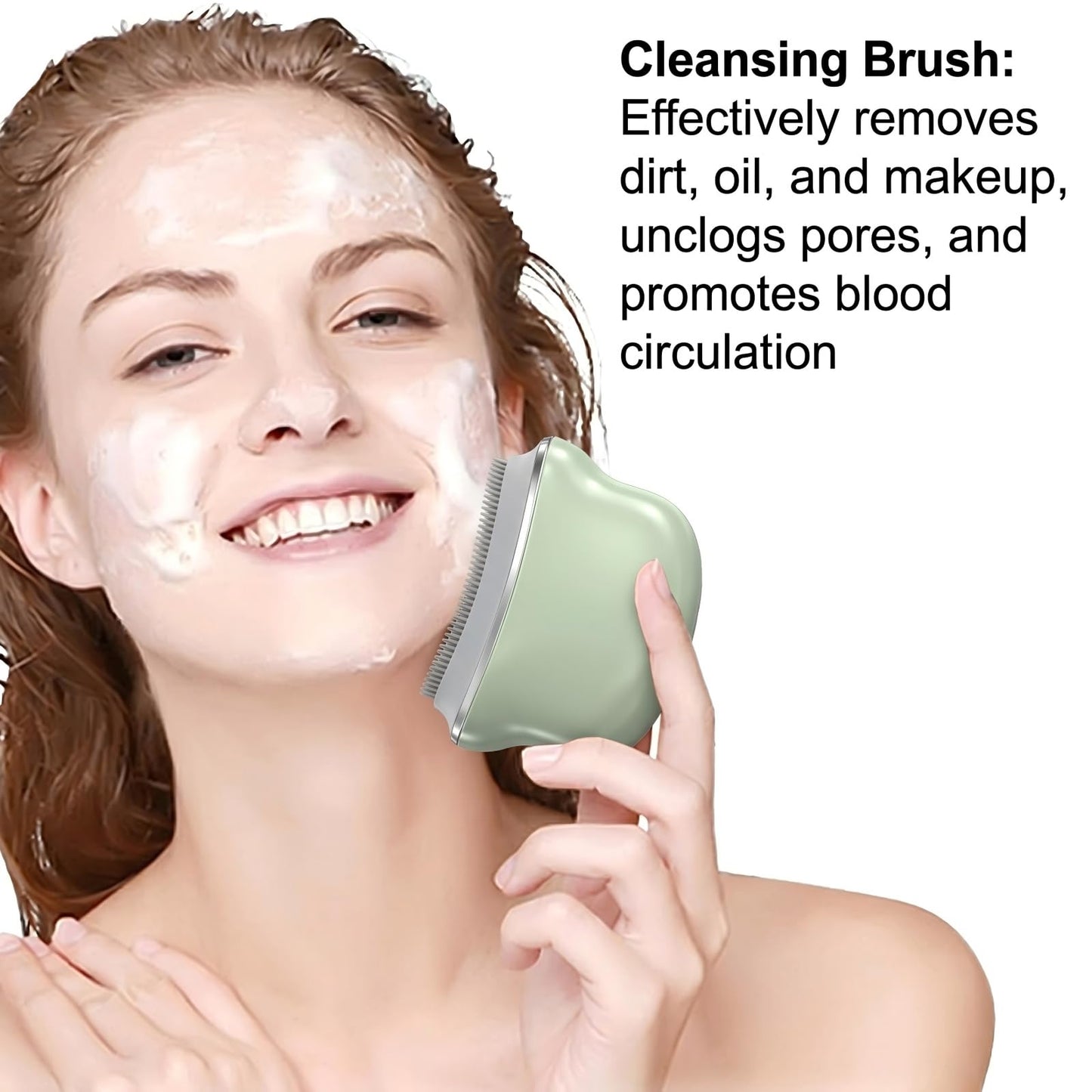 Multi Silicone Facial Cleansing Brush,Lymphatic Face Brush-Anti Puffiness,Lymphatic Drainage,Detox,Lift,Sculpting Jawline，Improves Skin Glow,Absorption,Cleansing、Scrubber and Face Massaging