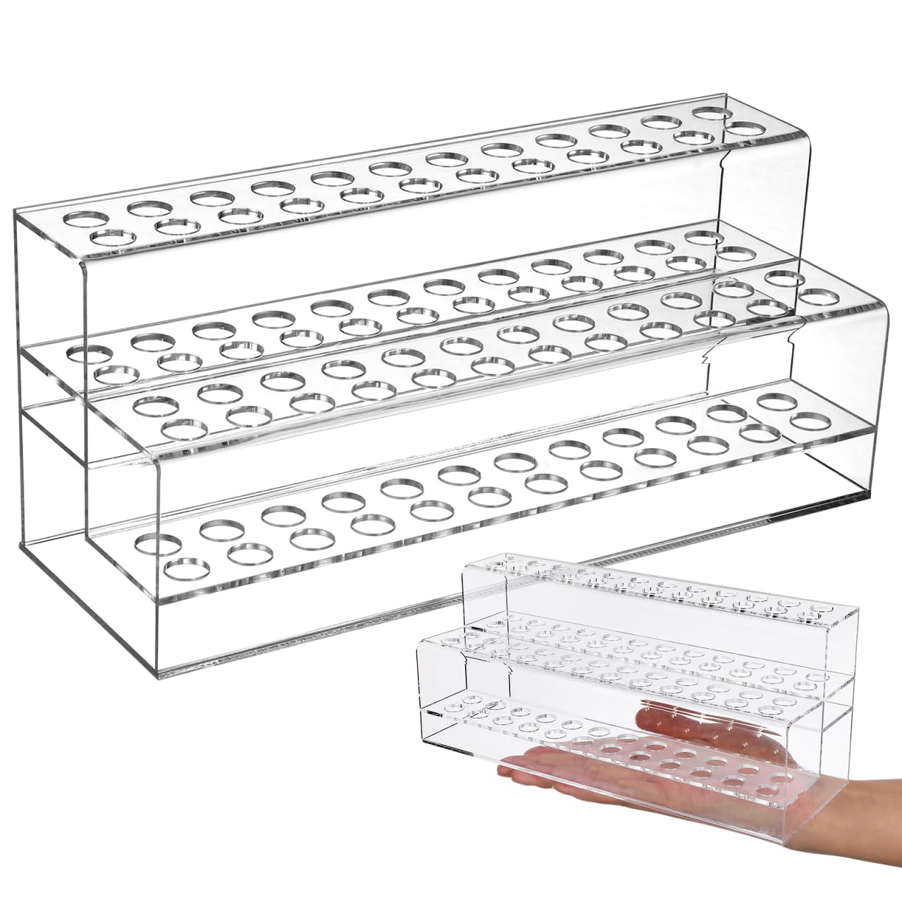 Cabilock 48-Slot Acrylic Pen Display Stand, Clear Desk Organizer