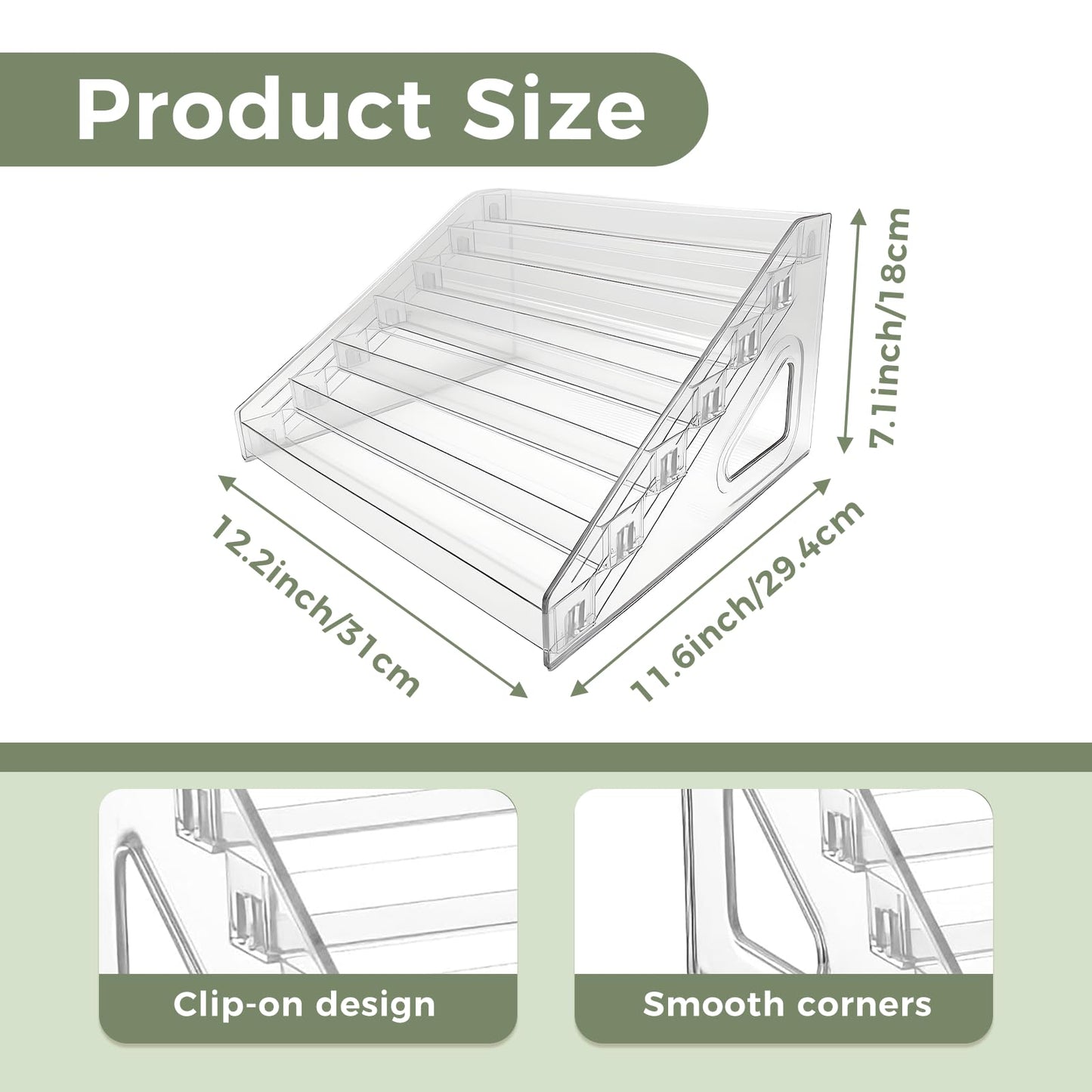 7 Tier Acrylic Card Display Stand, Nail Polish Organizer Clear, Case Makeup Organizer, Baseball card display Essential oil storage rack