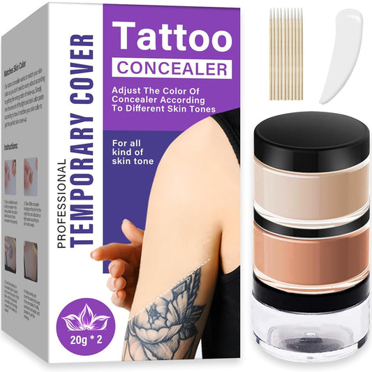 Tattoo Cover Up Makeup Water-Resistant 2-Tone Concealer Set 40g For Blemishes And Marks