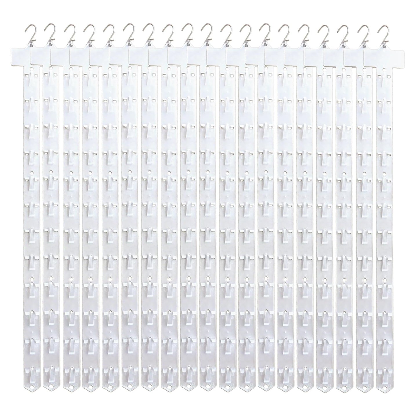 Gskmbquw Retail Display Strips with Hooks, Hanging Merchandise Organizer, 24.80 Inch Length, Space-Saving Design with Tail Holes (20, transparent, 24.8Inch)