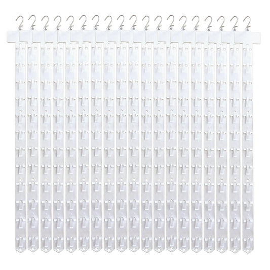 Gskmbquw Retail Display Strips with Hooks, Hanging Merchandise Organizer, 24.80 Inch Length, Space-Saving Design with Tail Holes (20, transparent, 24.8Inch)
