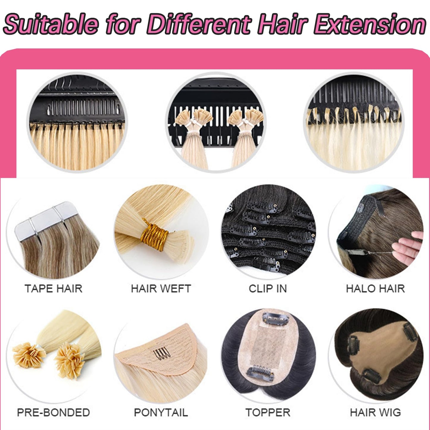 Fehoka Hair Extension Holder holder for Washing,Styling, Packing and Storing,Hair Extension Holder holder for salons,bathrooms, beauty shops, cloakrooms.4 quick&easy Installation Modes With Tool.