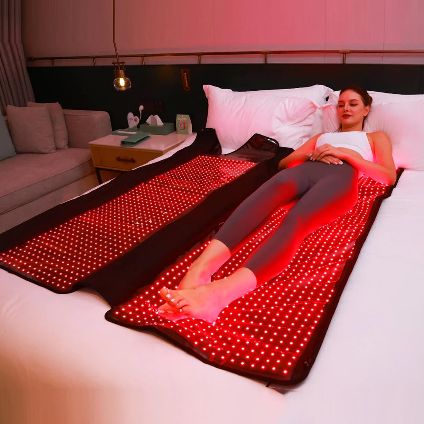 MEGELIN Red Infrared Light Therapy Bag for Whole Body, 70inch*32inch*12inch,2520 LEDs for Full Body Red Light Therapy Mat at Home