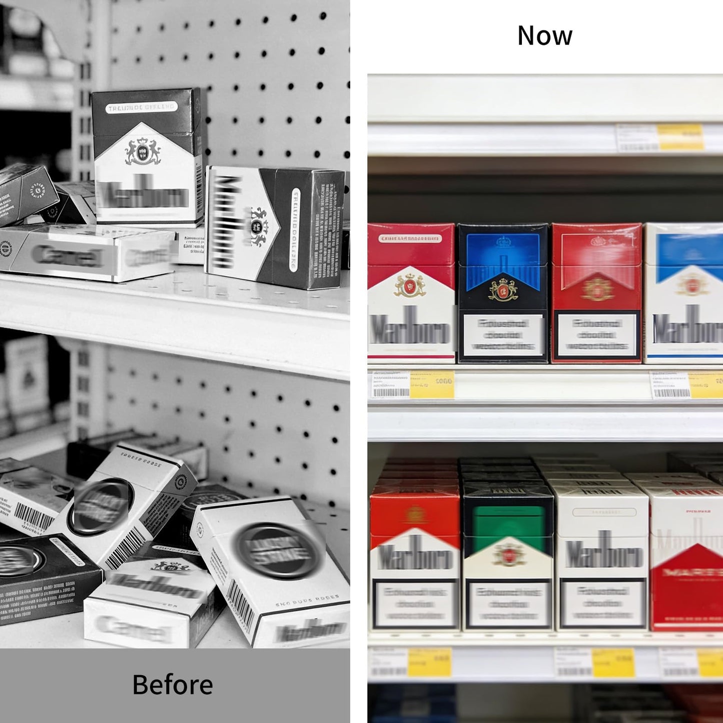 9-Rows Shelf Pusher Smart Management System,Supermarket Adjustable Width Spring-Loaded Cigarette & Merchandise Display Organizer for Gondola Shelves(23.82" x 11.81")