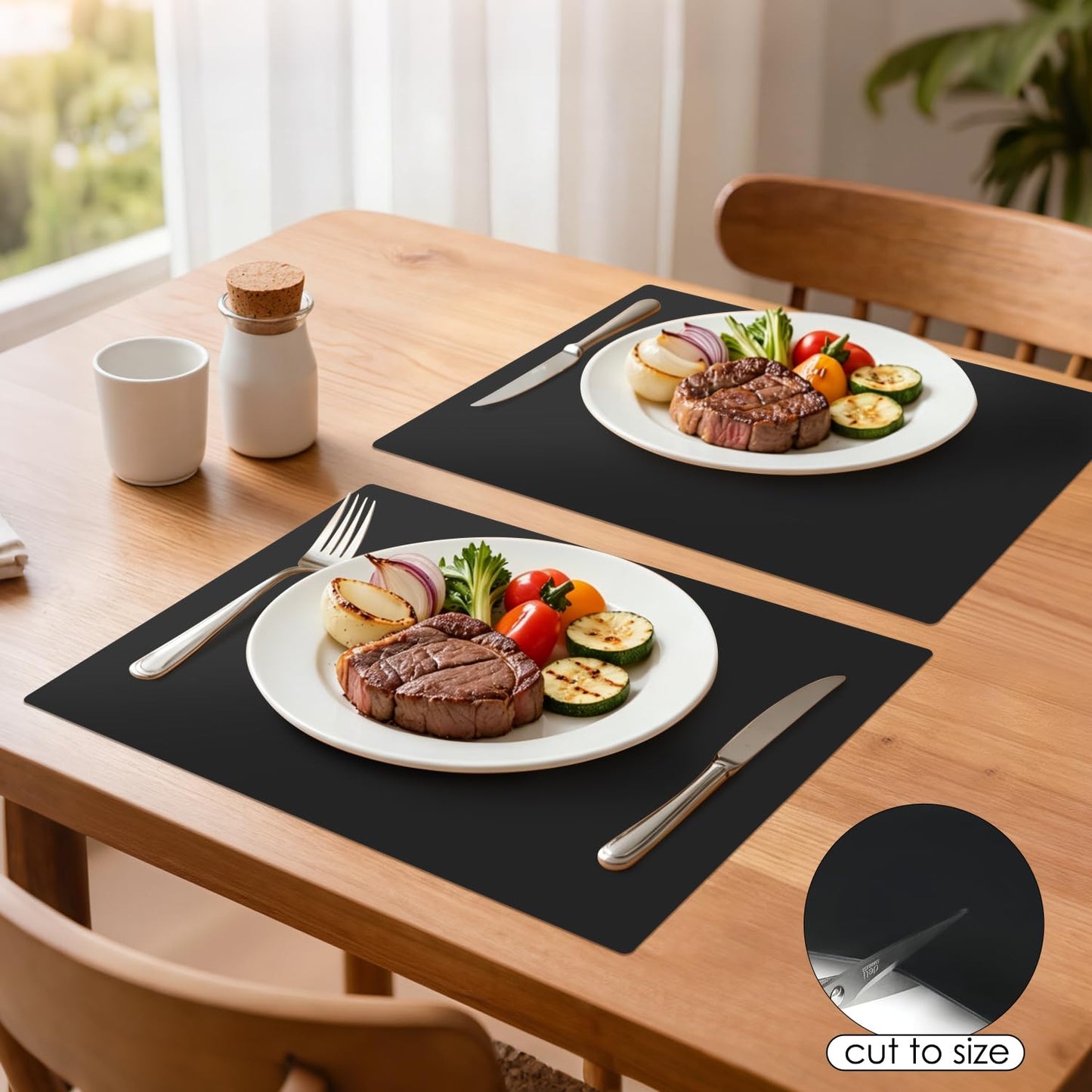 Extra Large Silicone Mat, 31.5x17 Inch Heat Resistant Mat for Kitchen Counter, Non Stick Silicone Baking Mat for Dough and Pastry, Thick Silicone placement Countertop Protector, Black countertop mat