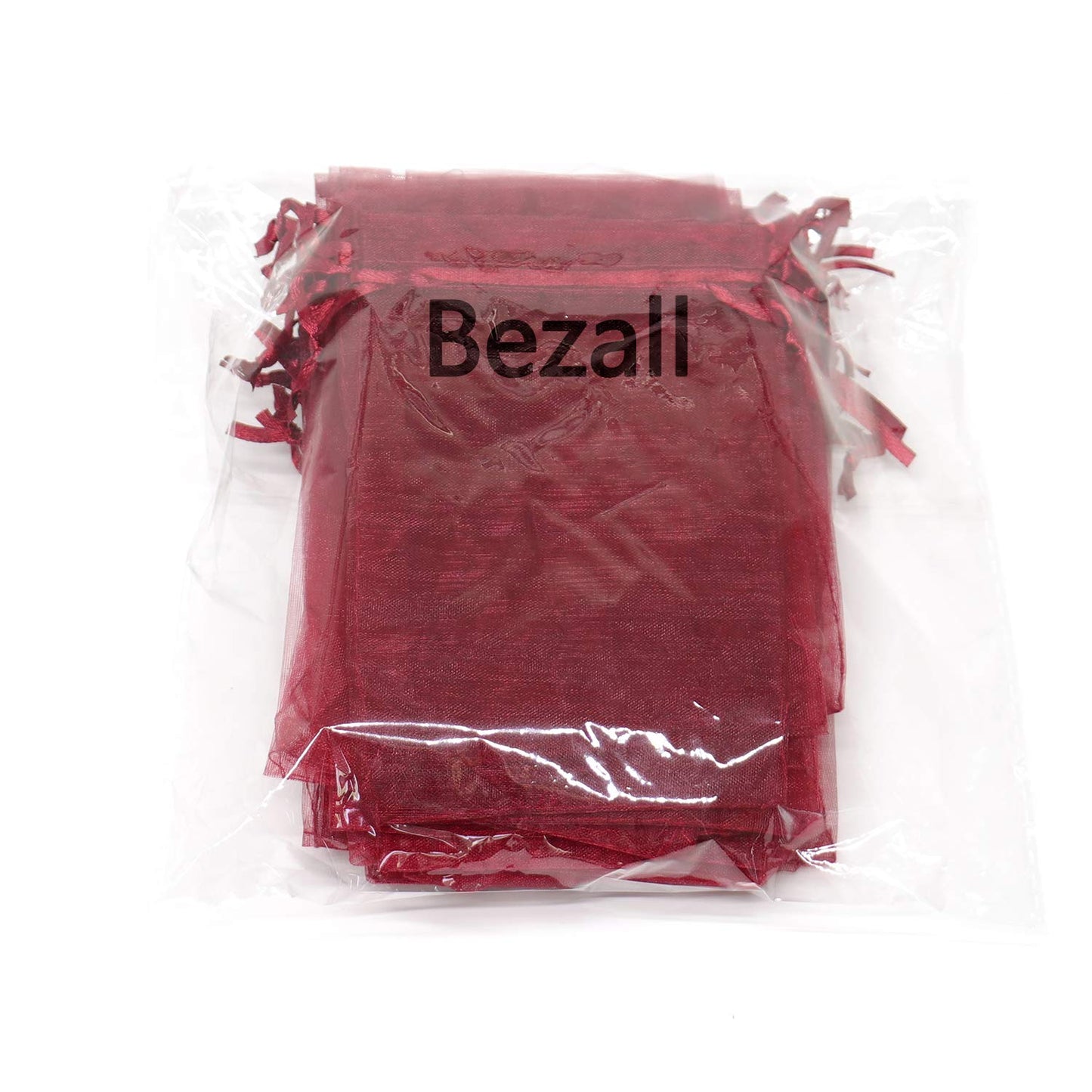 Bezall 100Pcs Wine Red Organza Bags, 4x6 inch Mesh Bags Drawstring Gift Bag Jewelry Pouches for Candy Wedding Favors Christmas