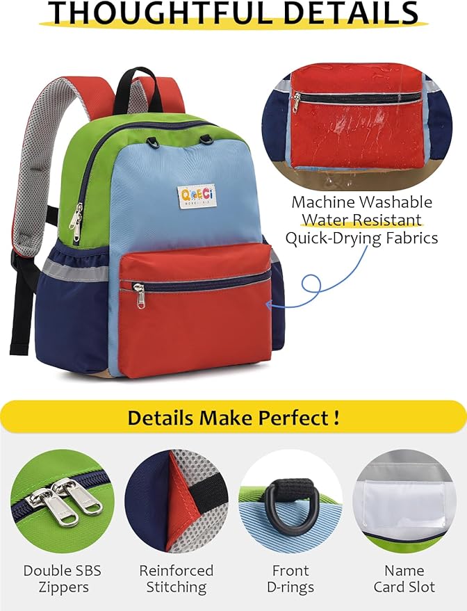 Kids Backpack for Boys Girls, Toddler Backpack for Preschool Kindergarten, 15inch Elementary School Bookbag with Reflective for Ages 6-8, Orange&Red