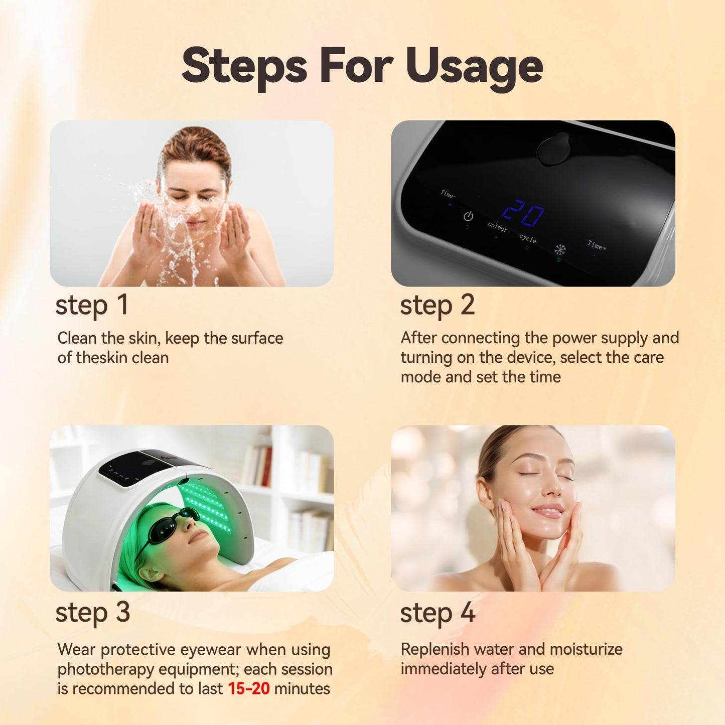 BEICNWOD 7 Color LED Face Mask with Spray, Facial Light,Red Light Therapy Facial Skin Care Device for Home Use