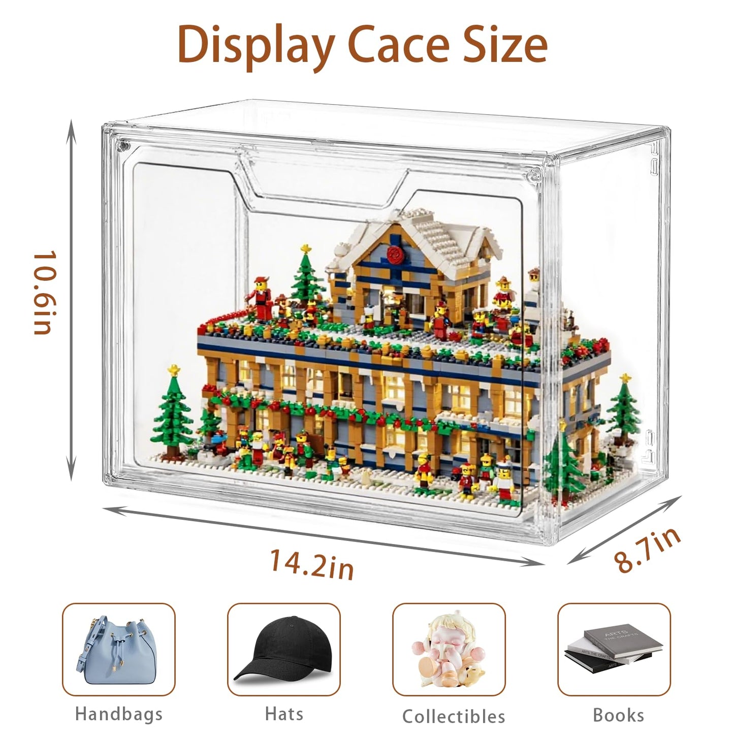 Stackable Purse Organizer for Closet, 5 Pack Clear Acrylic Display Case