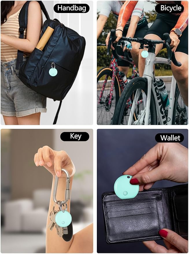Tracker Tags, Item Finder Work with Apple Find My (iOS Only), Tracking Device Locator Smart Tag for Luggage, Keys, Wallet, Bike, Bags (Blue, 1 Pack)