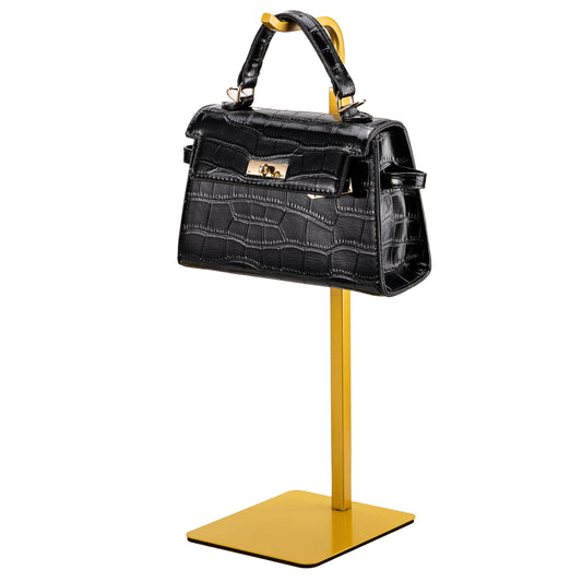 Josmimic Purse Display Stand, Height-Adjustable Tabletop Handbag Holder, Multi-Use Display Rack and Banner Stand for Happy Birthday Banners, Lanterns and Wreaths, for Home, Retail and Party Use, Gold