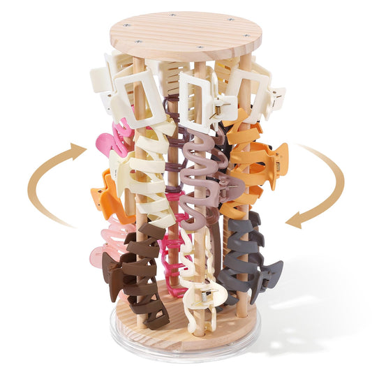 SNOWSTAR Claw Clip Organizer Holder,Vertical 360-Degree Rotating Hair Clip Holder and Storage,Hair Clip Organizer Display Stand for Women and Girls