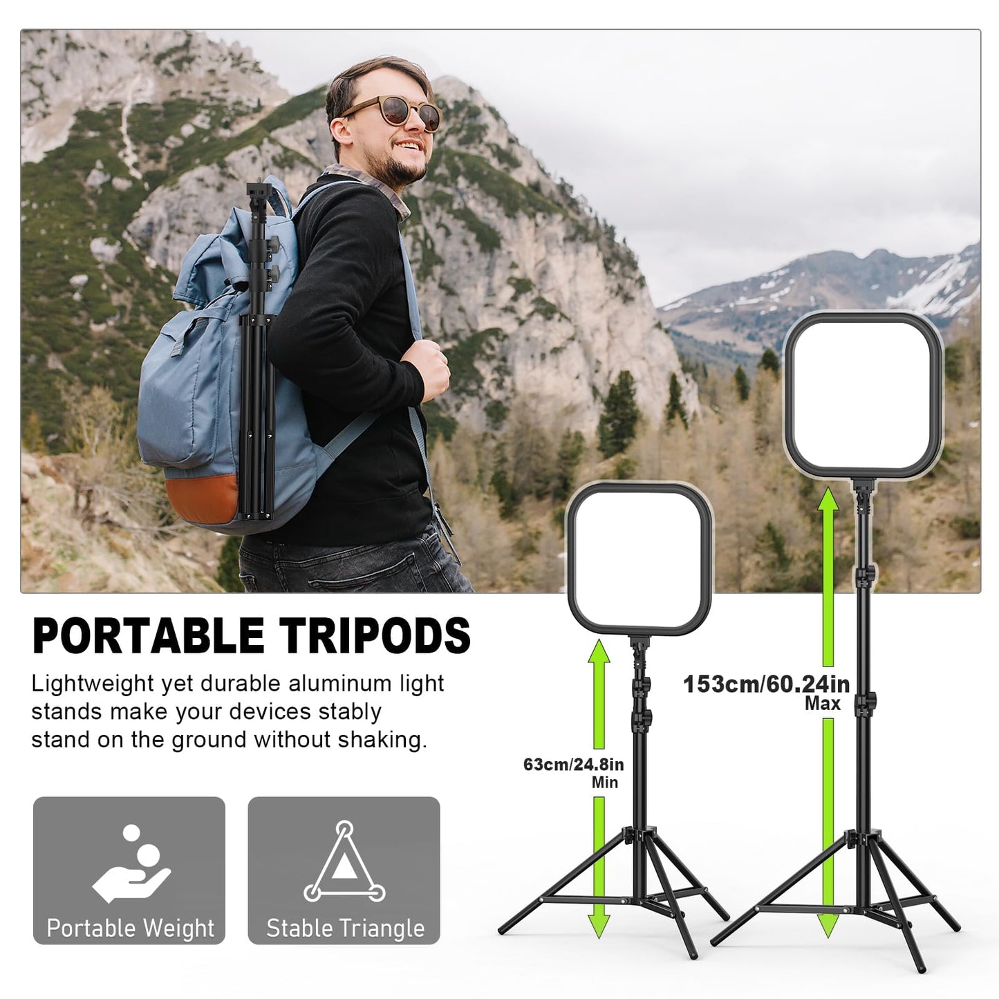 ALTSON 3 Pack LED Video Panel Light, 2500-8500K Dimmable Studio Lights with Tripod Stand & Phone Holder, 78" Photography Lighting Kit for Video Recording, Game Streaming, Photography, Tiktok, YouTube
