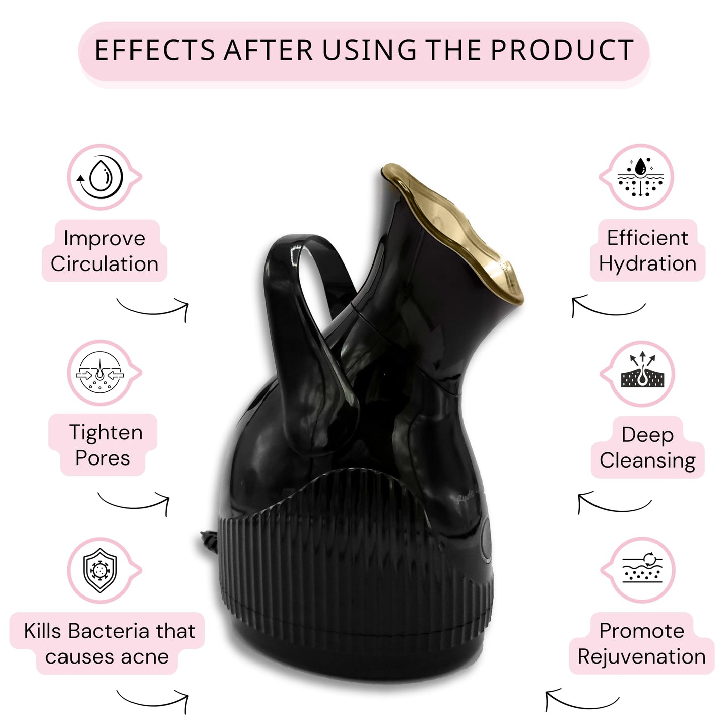 Rude Gal Beauty Facial Steamer for Deep Cleansing & Humidifier - Hot Mist Steamer for Face Spa Day Essential Beauty Product Suitable for Men and Women - Ionic Face Steamer Tool for Skin & Hair Care