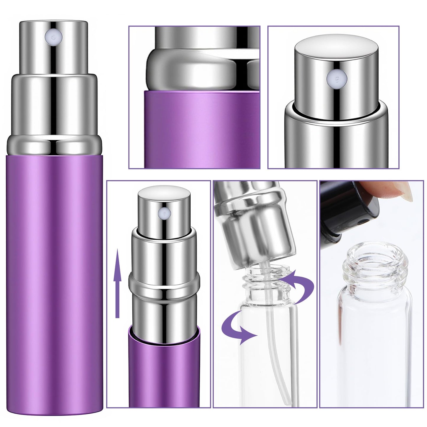 Kegeeei 28 Pcs 5ml Refillable Perfume Atomizer, Mini Travel Spray Bottle, 7 Colors Portable Perfume Bottle For Women and Men