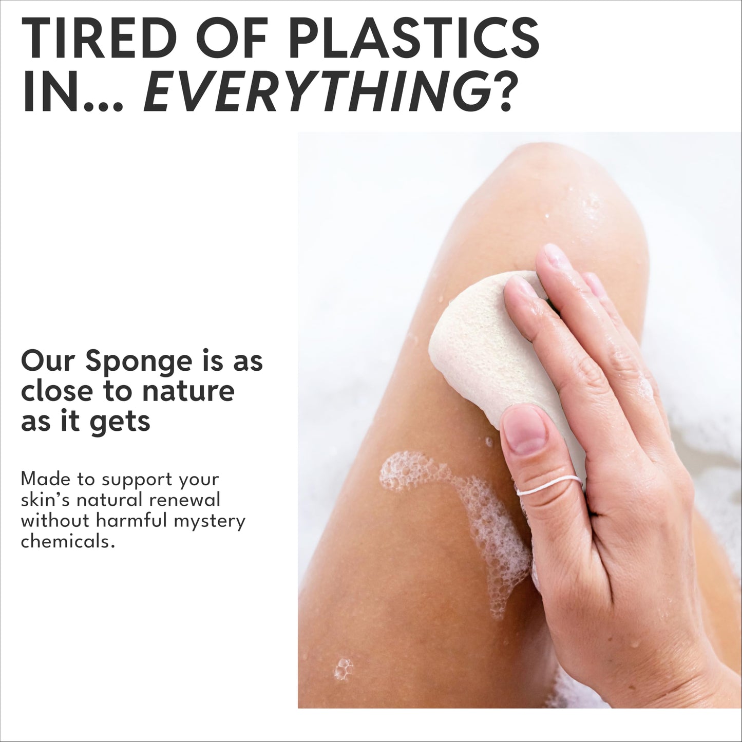 Konjac Sponge Body (2 Pack) | Microplastic Free Soft Plant Based Vegan Fiber | Sustainable | 100% Natural + Non-Toxic | Biodegradable | Eco-Friendly | Plastic Free Packaging