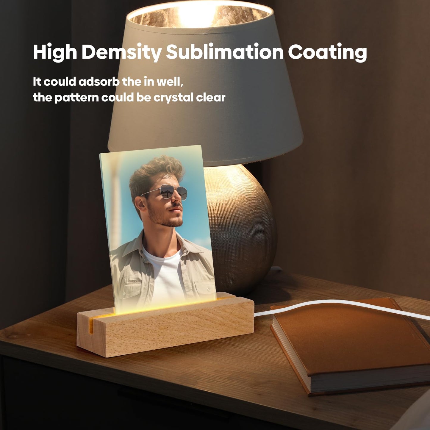 WANZELONYO Sublimate Blank Night Light 6X8 Inch 6 PCS LED Glass Photo Frames Panels