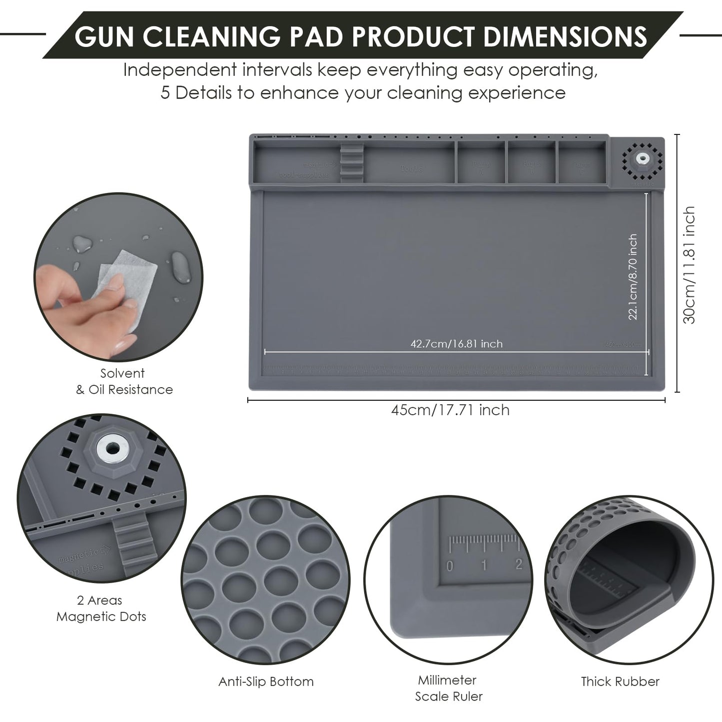 23 Pieces Universal Gun Cleaning Kit for Handguns and Rifles, Gun Cleaning Supplies Includes 9mm/5.56mm/12Ga Gun Cleaning Snake, Gun Cleaning Mat with Brushes, Picks, Swabs, Patches, Empty Oil Bottle