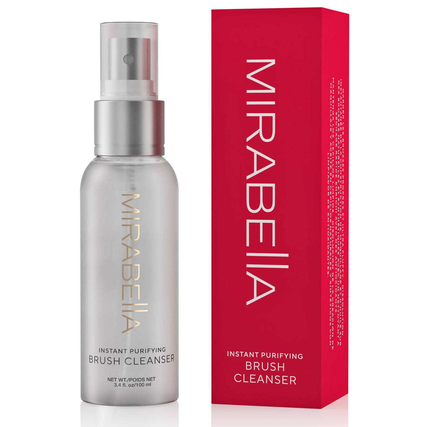 Mirabella Purify Instant Brush Cleaner, Quick-Drying Professional Makeup Brush Cleaner Spray Removes Build Up & Oil for Synthetic & Natural Bristle Brushes