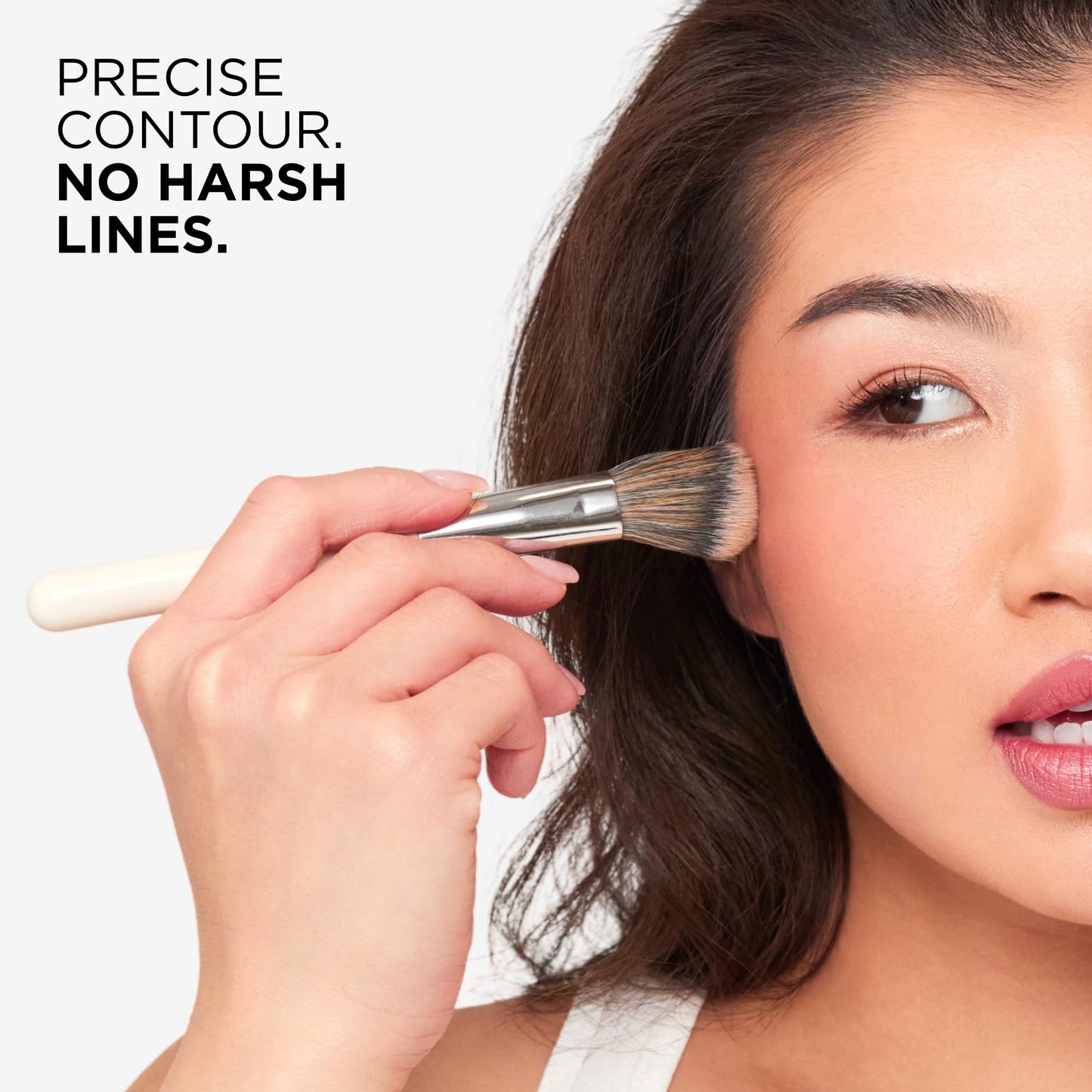 HALEYS Beauty Angled Contour Makeup Brush for Setting Powder, Cream, Foundation, Blush, Highlighter, Concealer, and Bronzer, Makeup Bag Essentials, Soft & Flexible Bristles, Vegan & Cruelty Free
