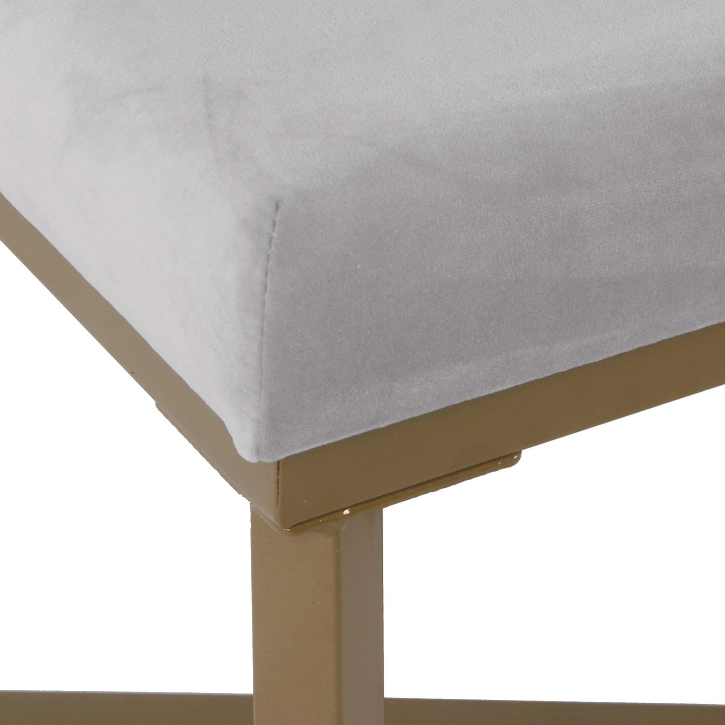 HomePop 24" Tufted Velvet Ottoman Bench - Silver