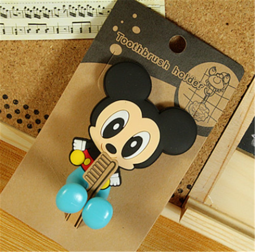 Mickey Minnie 2 pcs Set Toothbrush Holders with Suction Cup for Wall in Bathroom at Home RV Camper Van
