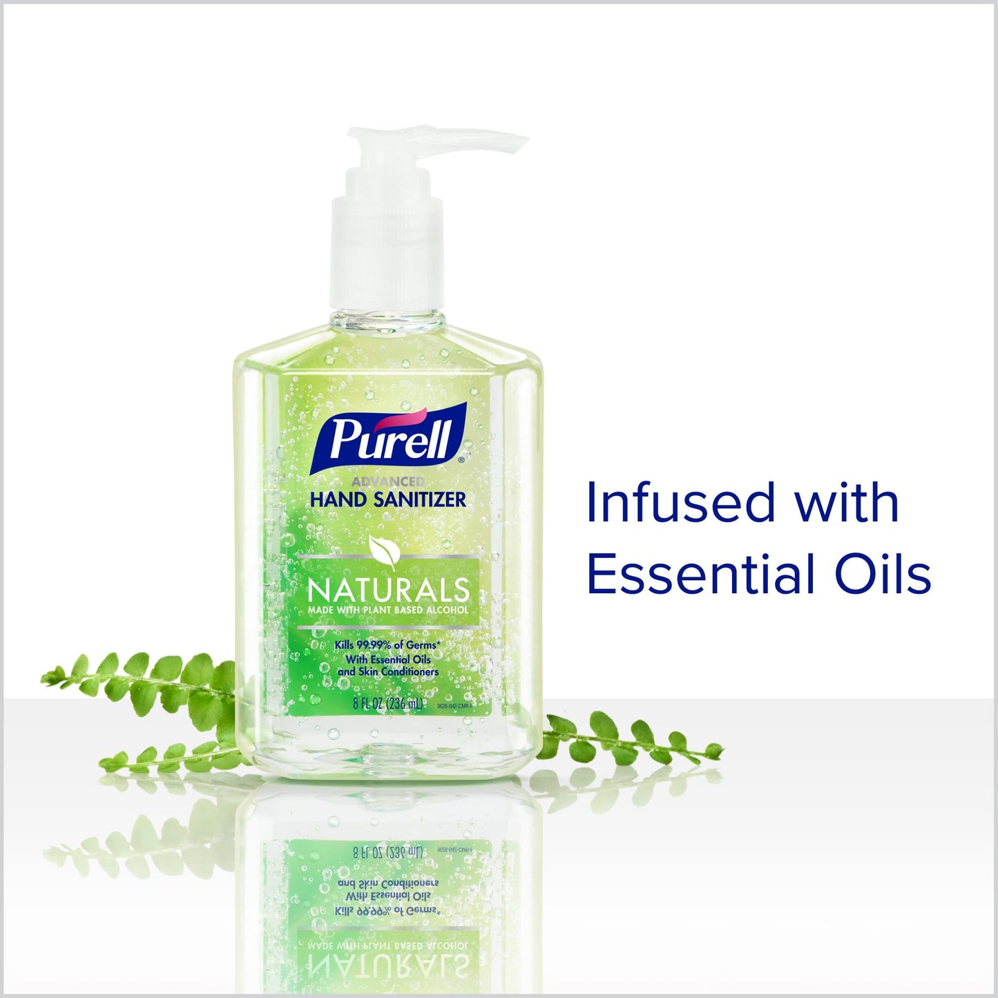 PURELL Advanced Hand Sanitizer Naturals with Plant Based Alcohol, Citrus Scent, 8 fl oz Pump Bottle (Pack of 12) - 9626-12-CMR