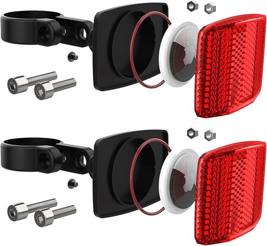 Airtag Bike Mount, Hidden Bike GPS Tracker Case for Apple Airtag, Airtag Bike Seatpost Reflector Mounts, Anti-Theft Airtag Holder for Bike, Electric Bicycle, Scooter (2 Pack)