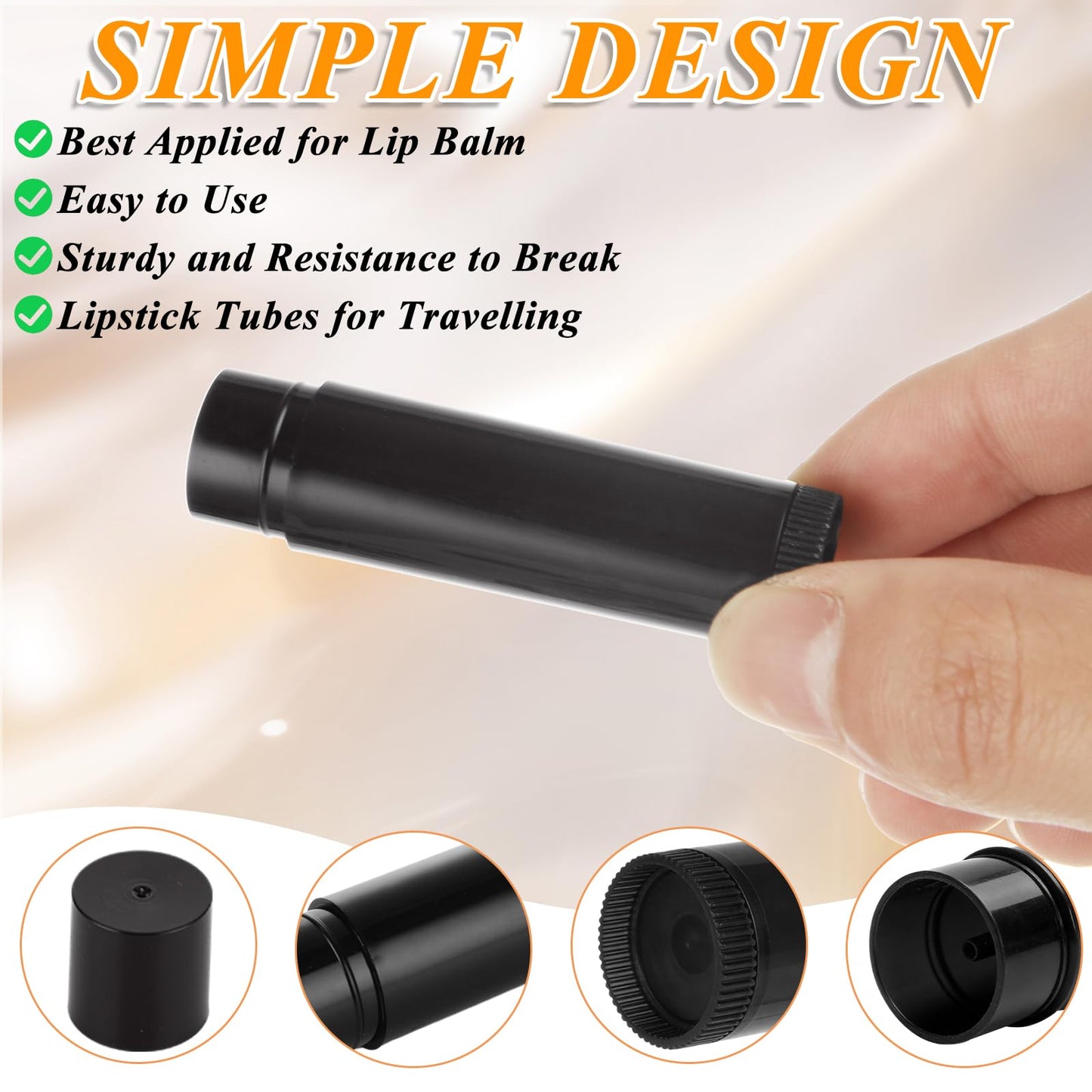 GBACHOOSE 100 Pack Empty Lip Balm Tubes, 5ml/5g Black Chapstick Containers with Filling Tray and Spatula, Twist-Up Refillable Lip Balm Containers for DIY Lip Balm, Lipstick, Solid Perfume
