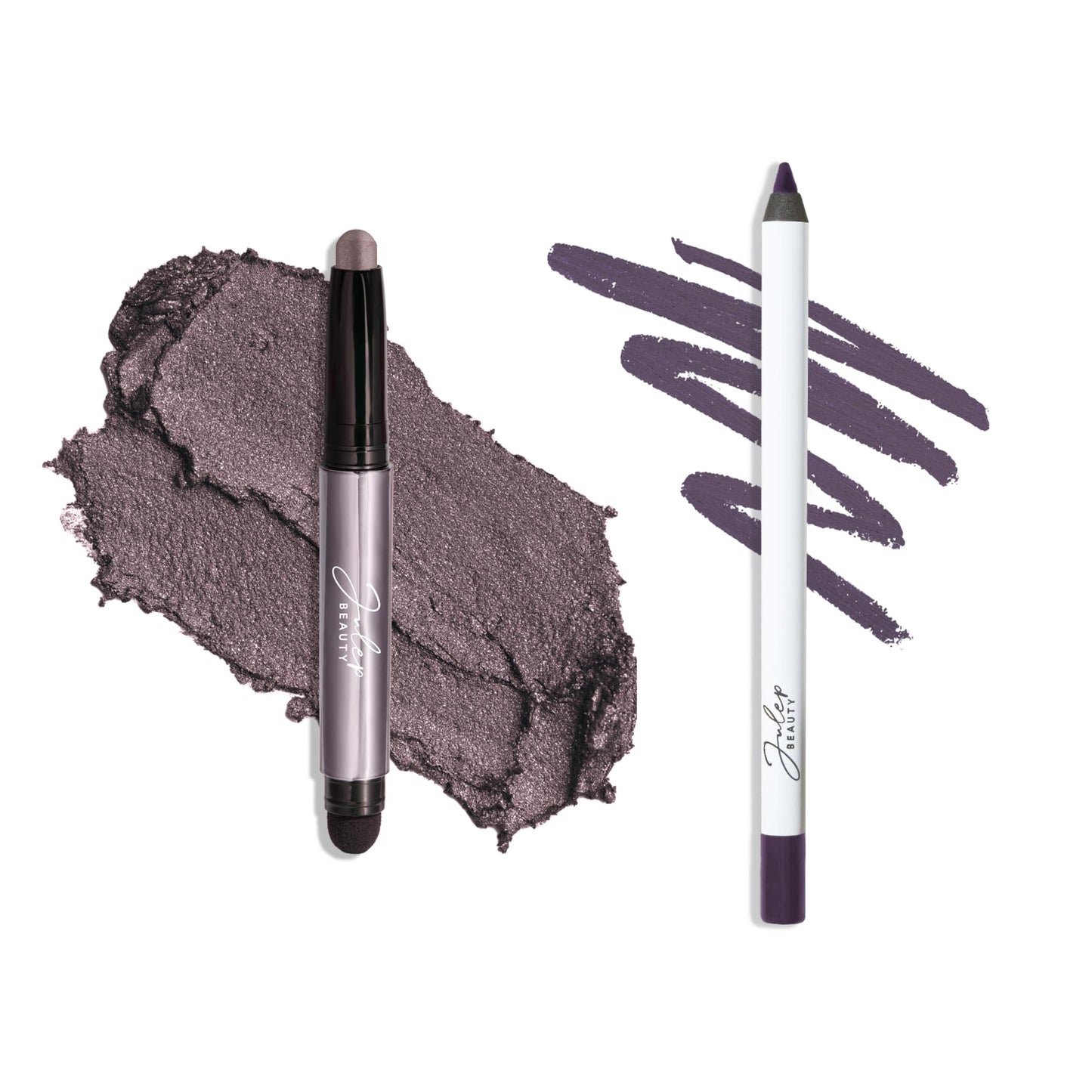 Julep Twice As Nice Eyeshadow Stick and Eyeliner Duo | Includes Eyeshadow 101 Creme-to-Powder Waterproof Shadow Stick, Smoky Amethyst Shimmer and All-Day Gel Eyeliner Pencil, Smoky Plum