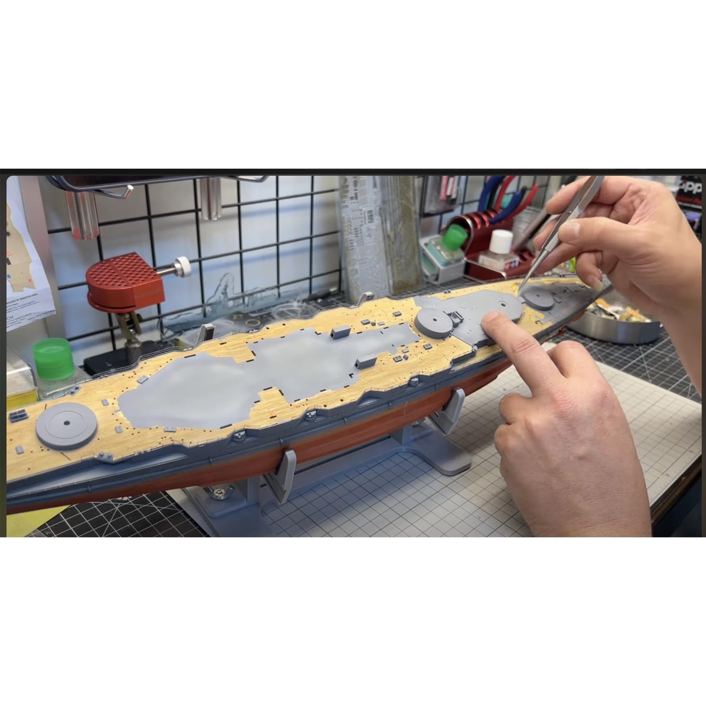 Sigvetan Stand for Model Boat kit Berth jig Stand Building aid Tool, for Most OF1/350-1/700 (Grey-3D Printed)