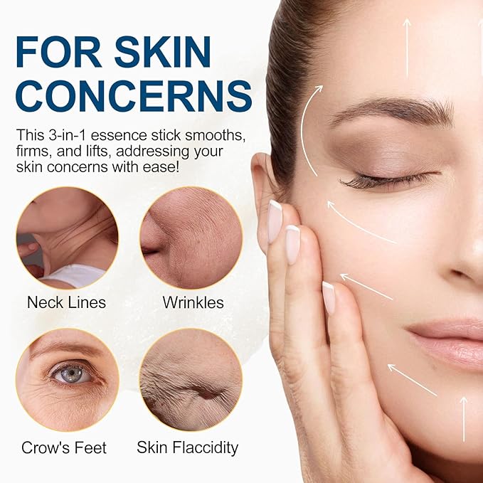 Advanced Retinol Firming Serum Stick,3 in 1 Retinol Stick Tighten and Firm Face & Neck, Smoothes Fine Lines and Wrinkles, Reduces Wrinkles, Deep Moisturizing Skin