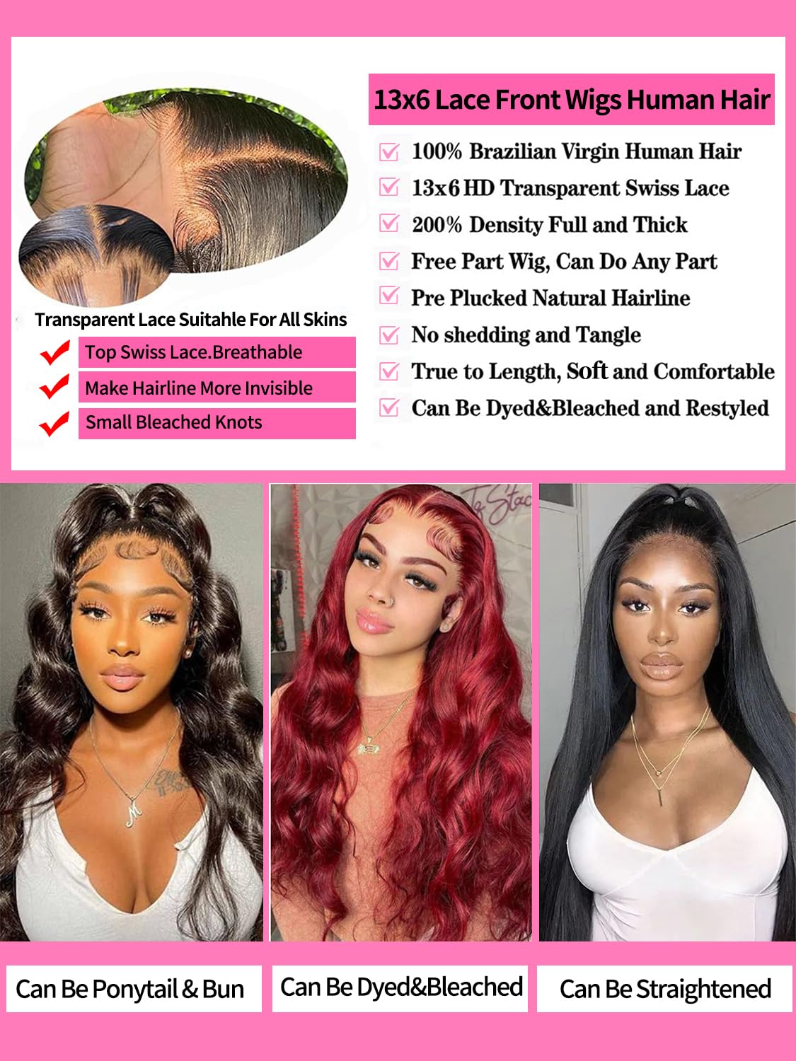 Fongly Body Wave Lace Front Wigs Human Hair 13x6 Lace Front Wigs Human Hair