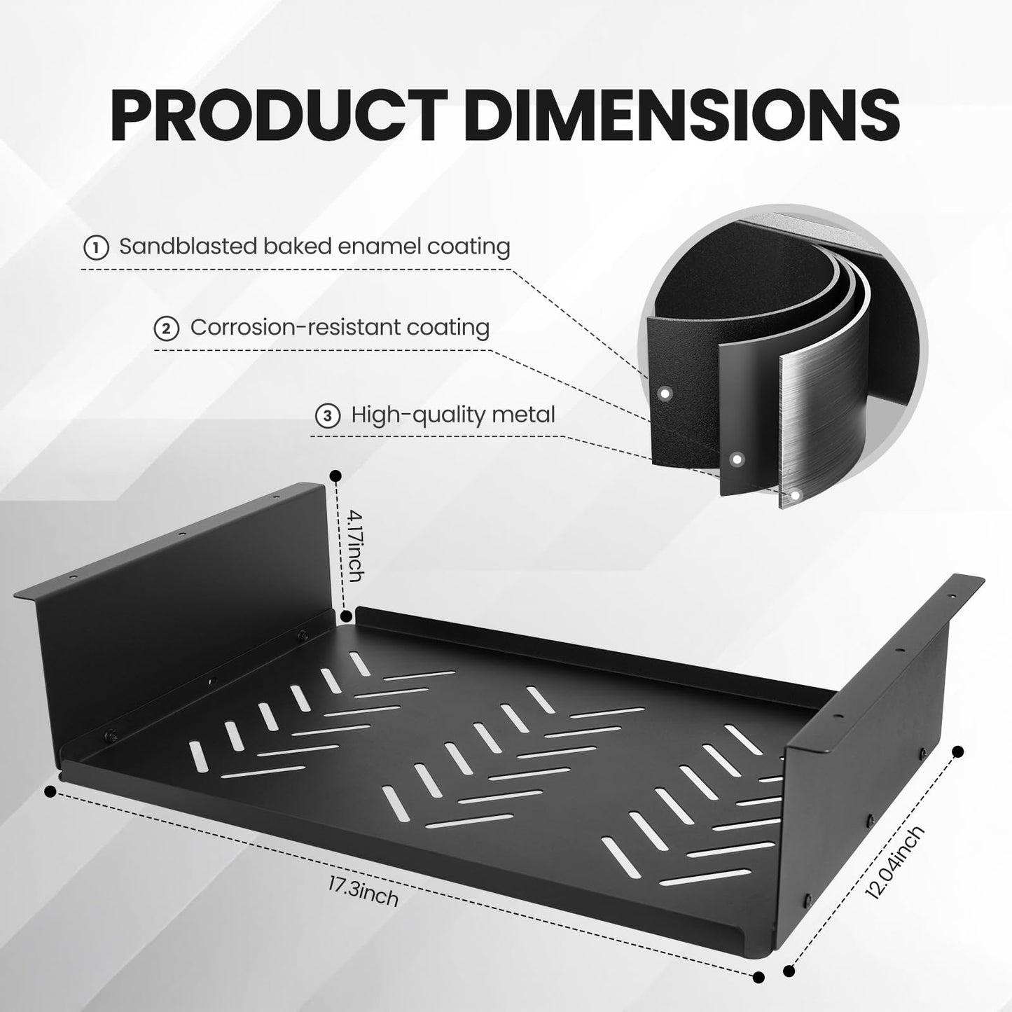 Neiteli 17.3-inch Under Desk Shelf - Under Desk Storage Shelf (Metal Construction),Under Desk Organizer - Under Shelf Storage for Office Tables & Workstations