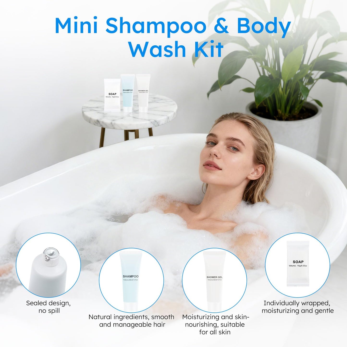 LLHQAMT Hygiene Kits and Bulk Convenience Kits Feature Double-Sealed Individual Packaging. Personal Hygiene Kits are Suitable for Hotels, Camping, Home Use, and Travel (50-Pack)