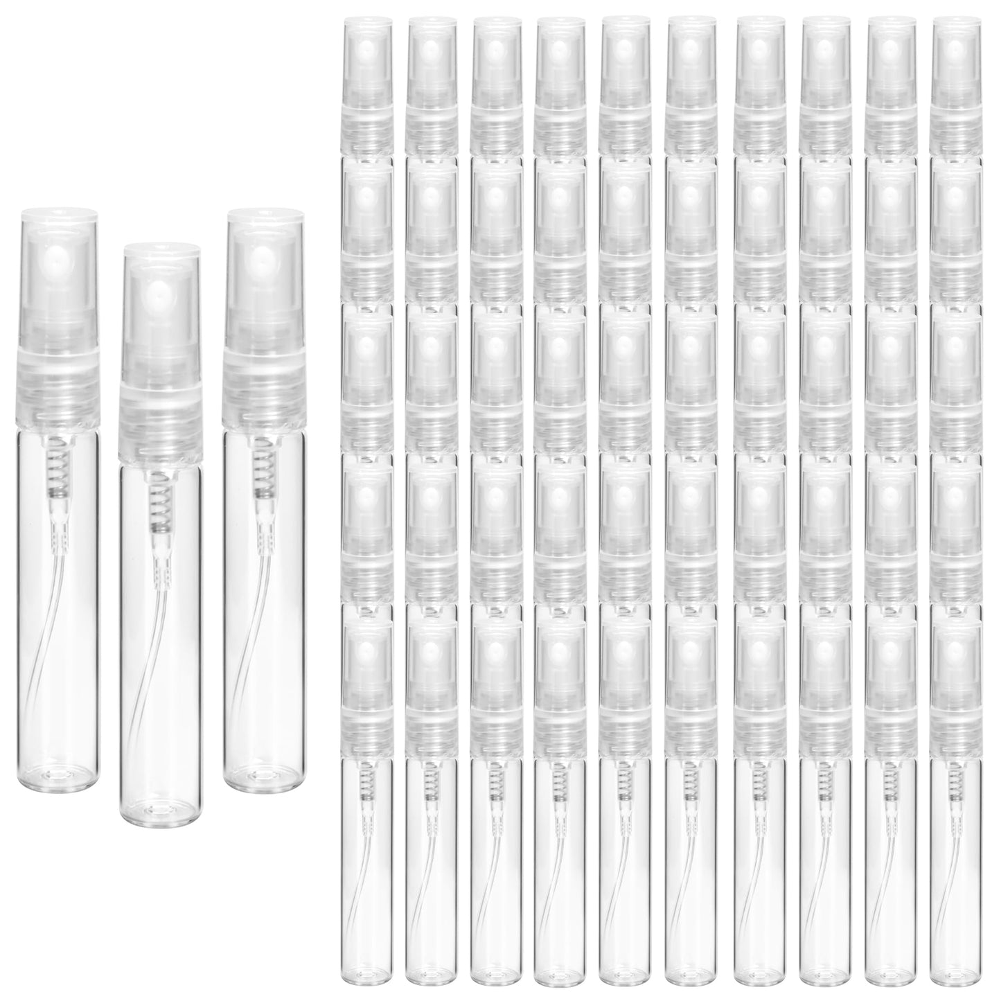 Axigundaone 100 Pcs 10 ml Glass Spray Bottles, Fine Mist Perfume Bottle Empty, Refillable Glass Perfume Bottles for Travel Makeup Tool