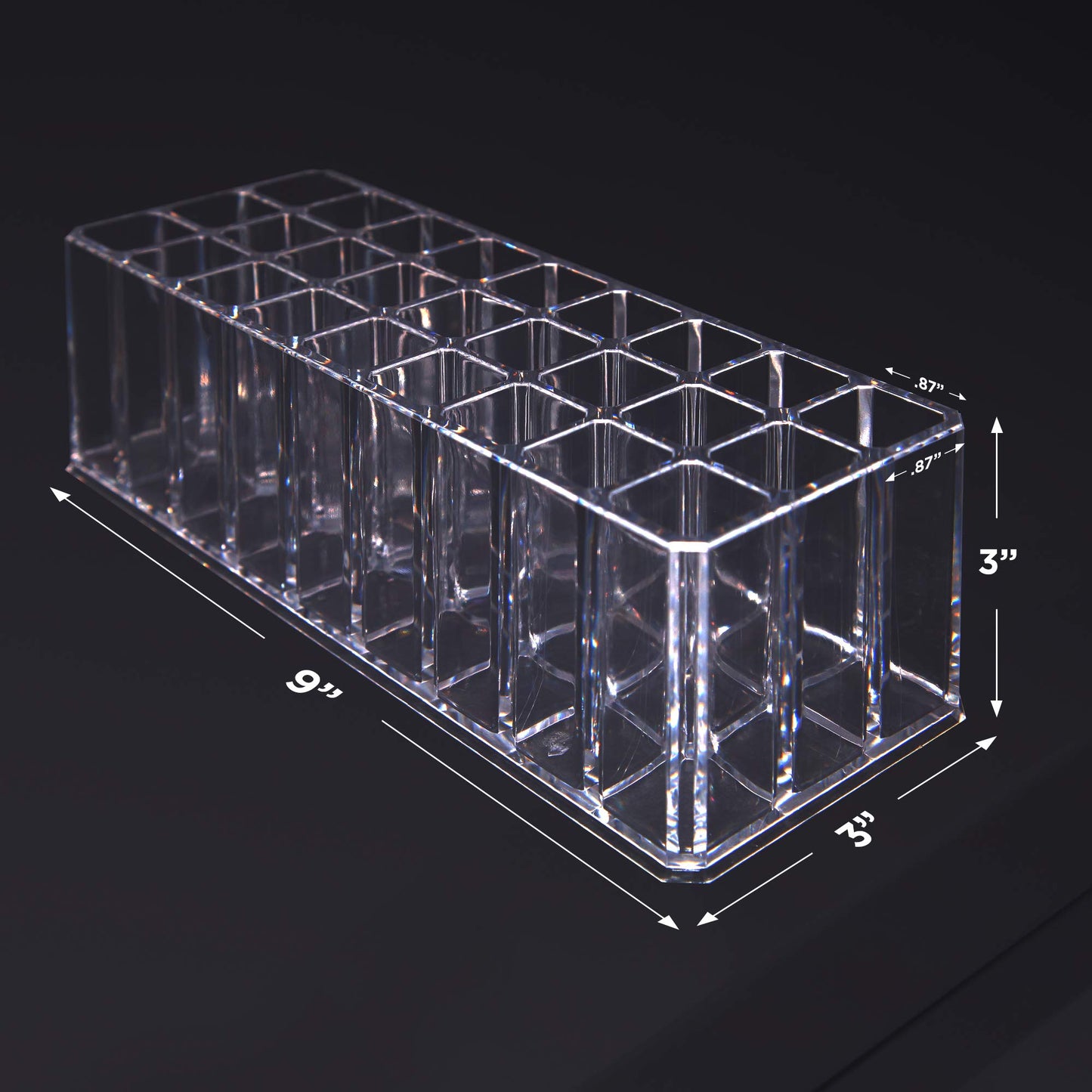 FAJ Eyeshadow Palette Lipgloss Organizers, Acrylic Makeup Holder for Vanity, Drawer Storage, Cosmetics Pallets Countertop Clear Storage (27 spaces)