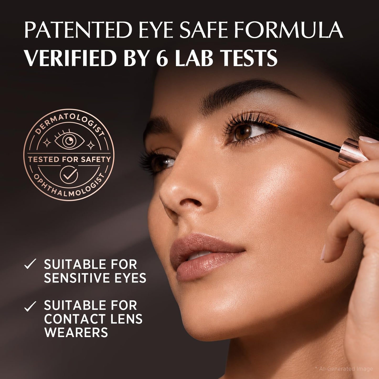 Lash Serum for Eyelash Growth: Peptide And Biotin Nourishing Enhancing Formula For Sensitive Lashes And Brows - Gentle Premium Vegan Cruelty-Free For Longer Thicker Looking Lashes