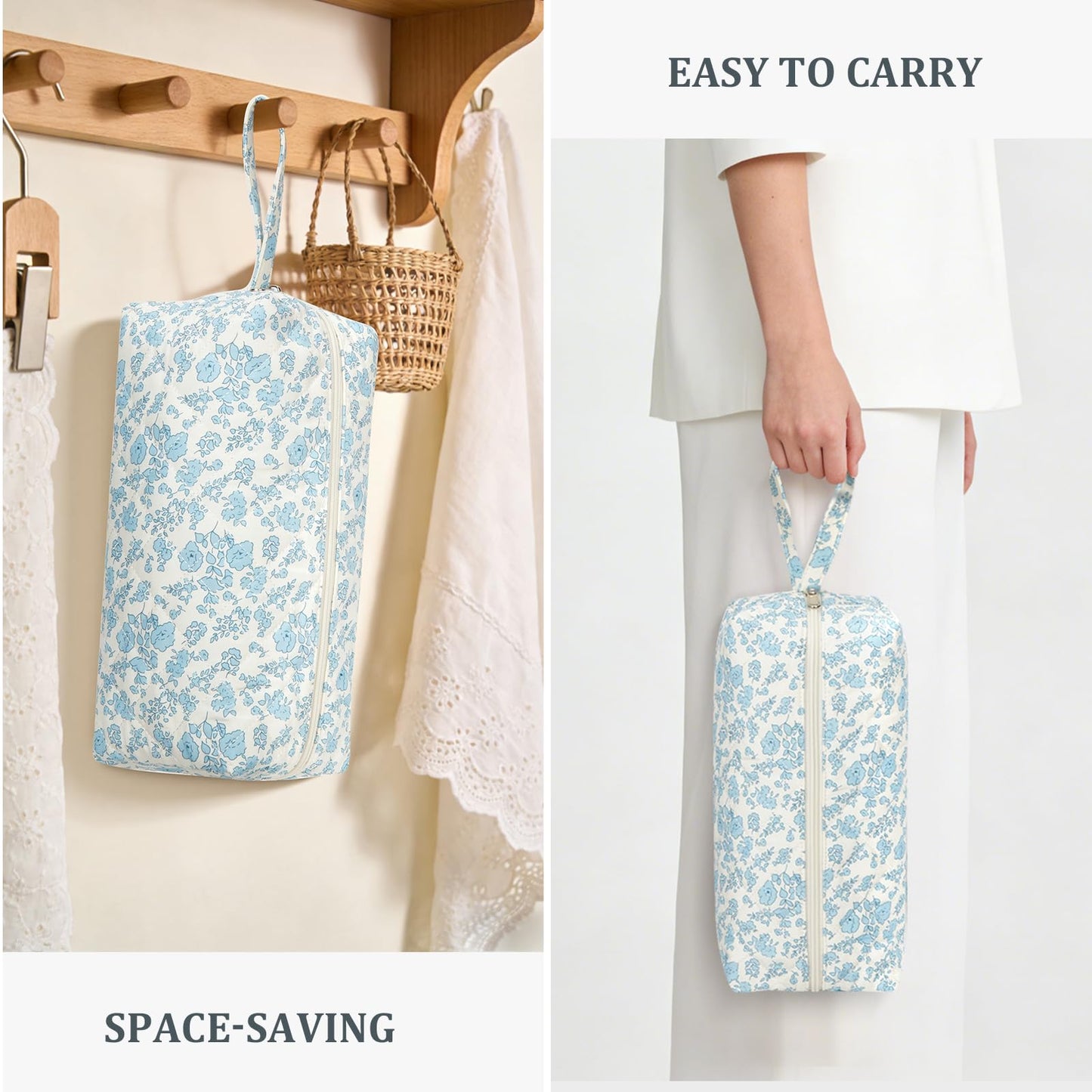 ANKICK Travel Hair Tool Bag Compatible with Dyson Airwrap Carrying Case, Floral Portable Hair Dryer Bag Organizer