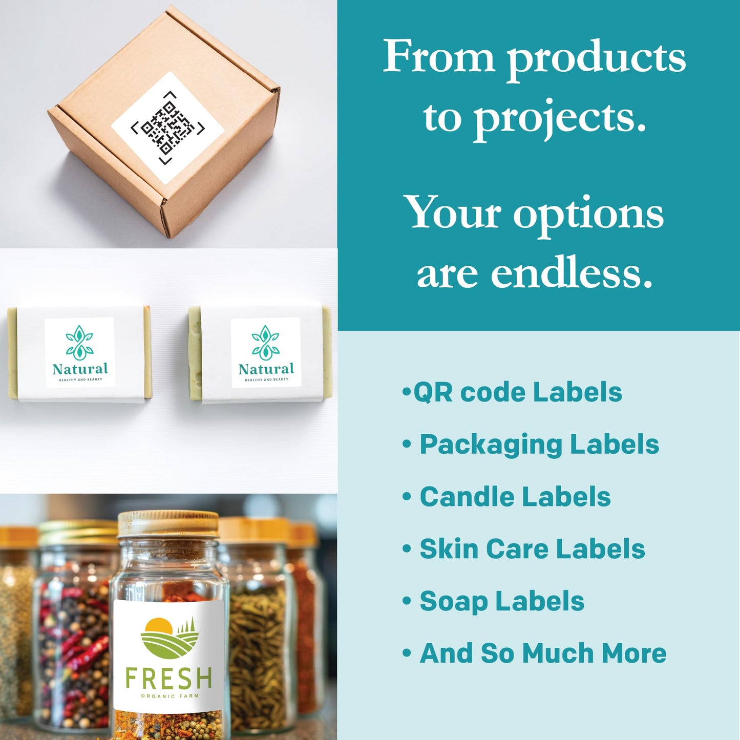 Premium Label Supply White Sticker Square Labels with Bleed – 2" x 2" – Laser/Inkjet Compatible – (12 per Sheet), 25 Sheets – 300 Total Adhesive Labels
