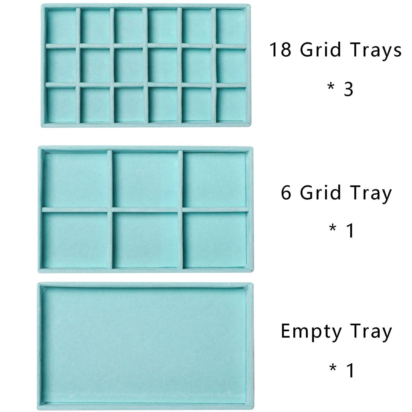Frebeauty Acrylic Jewelry Organizer Earring Organizer Box with 5 Drawers Earring Holder Organizer with Velvet Trays Clear Jewelry Box for Women Earring Display for Rings Studs(Turquoise)