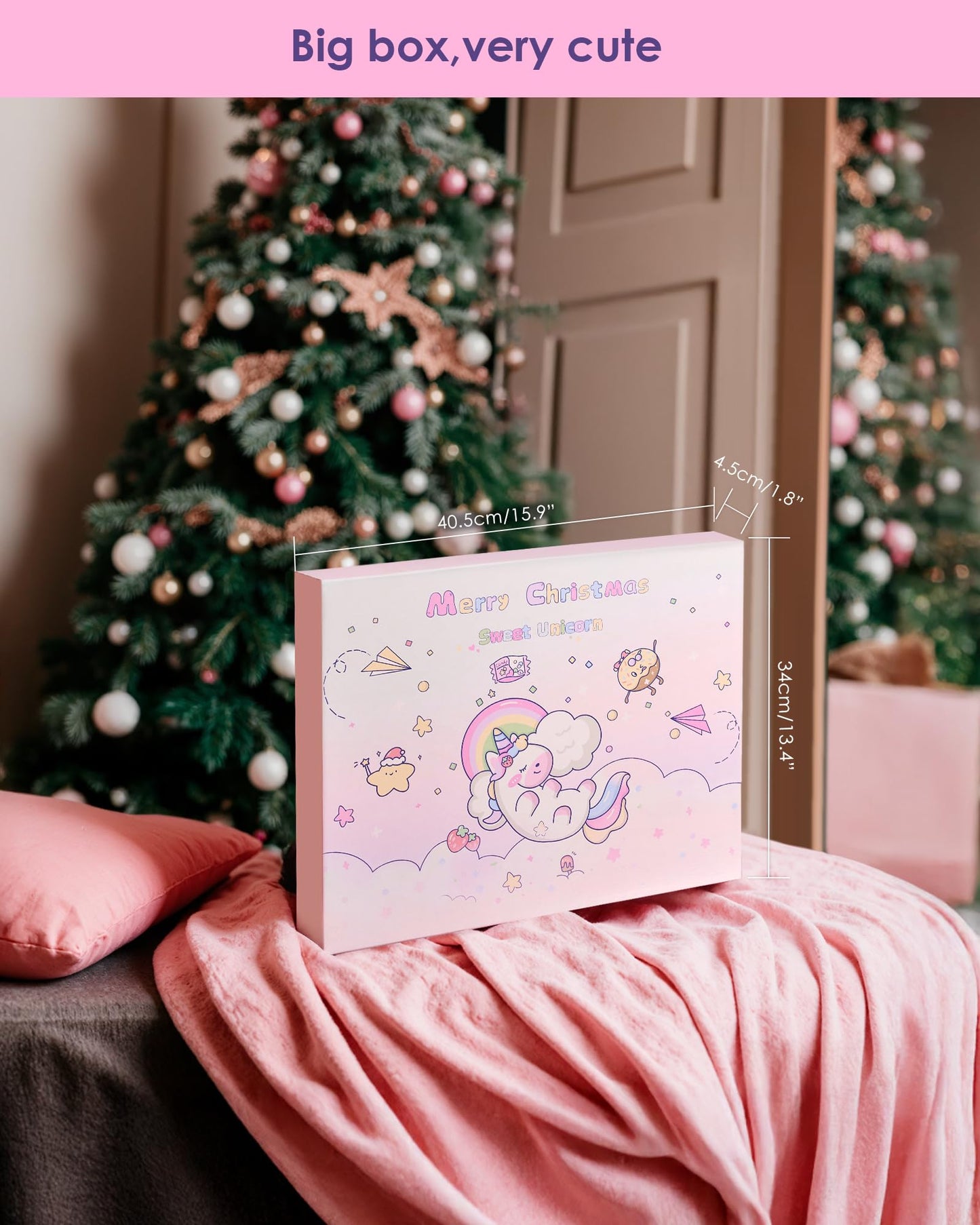 Advent Calendar 2025 for Girls, 24-Day Fantasy Unicorn Christmas Countdown Calendar, Perfect Holiday Gift Suitable for Girls Aged 3-9, Includes Accessories, Stationery