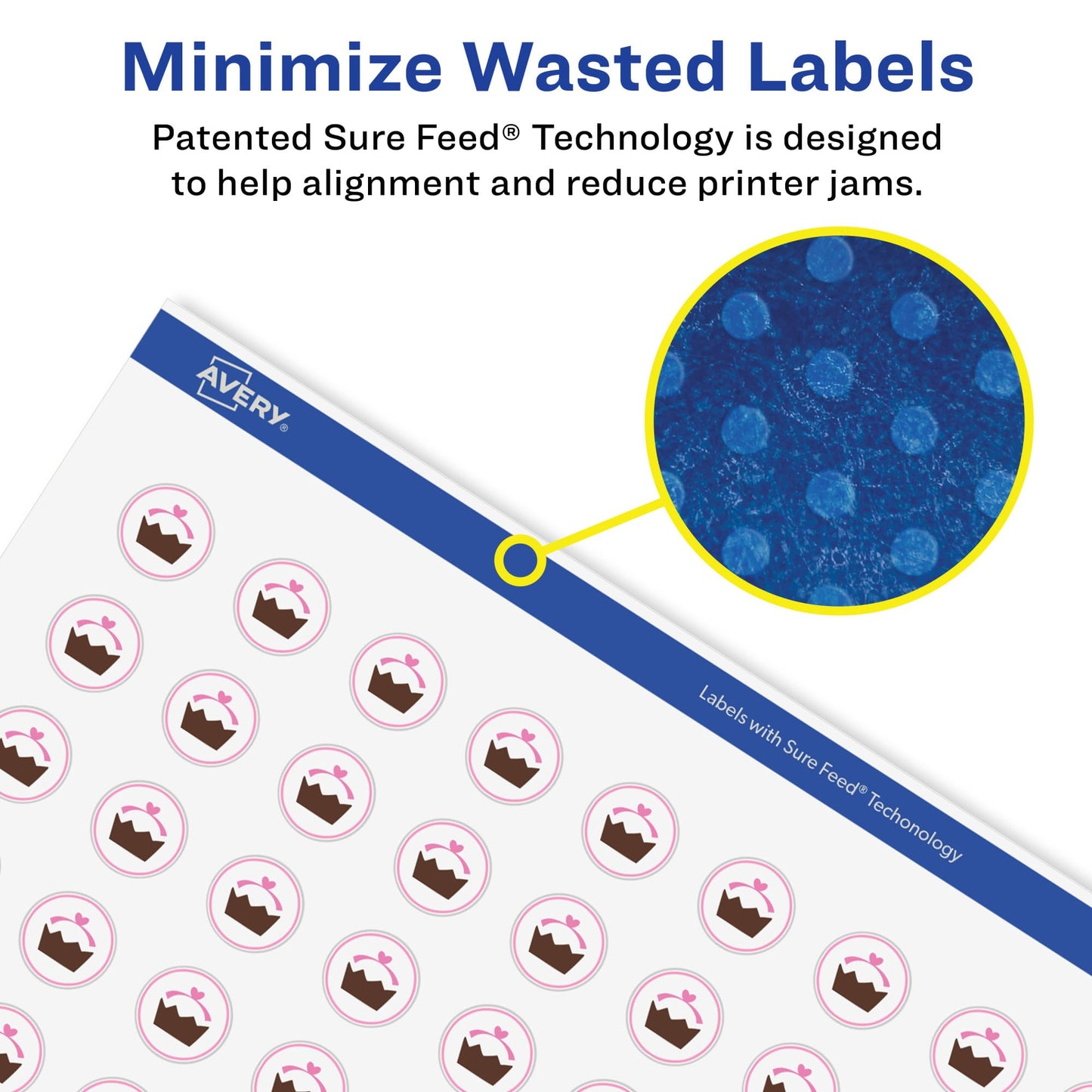 Avery Printable Round Labels with Sure Feed, 3/4" Diameter, Matte White, 800 Customizable Labels (4221)