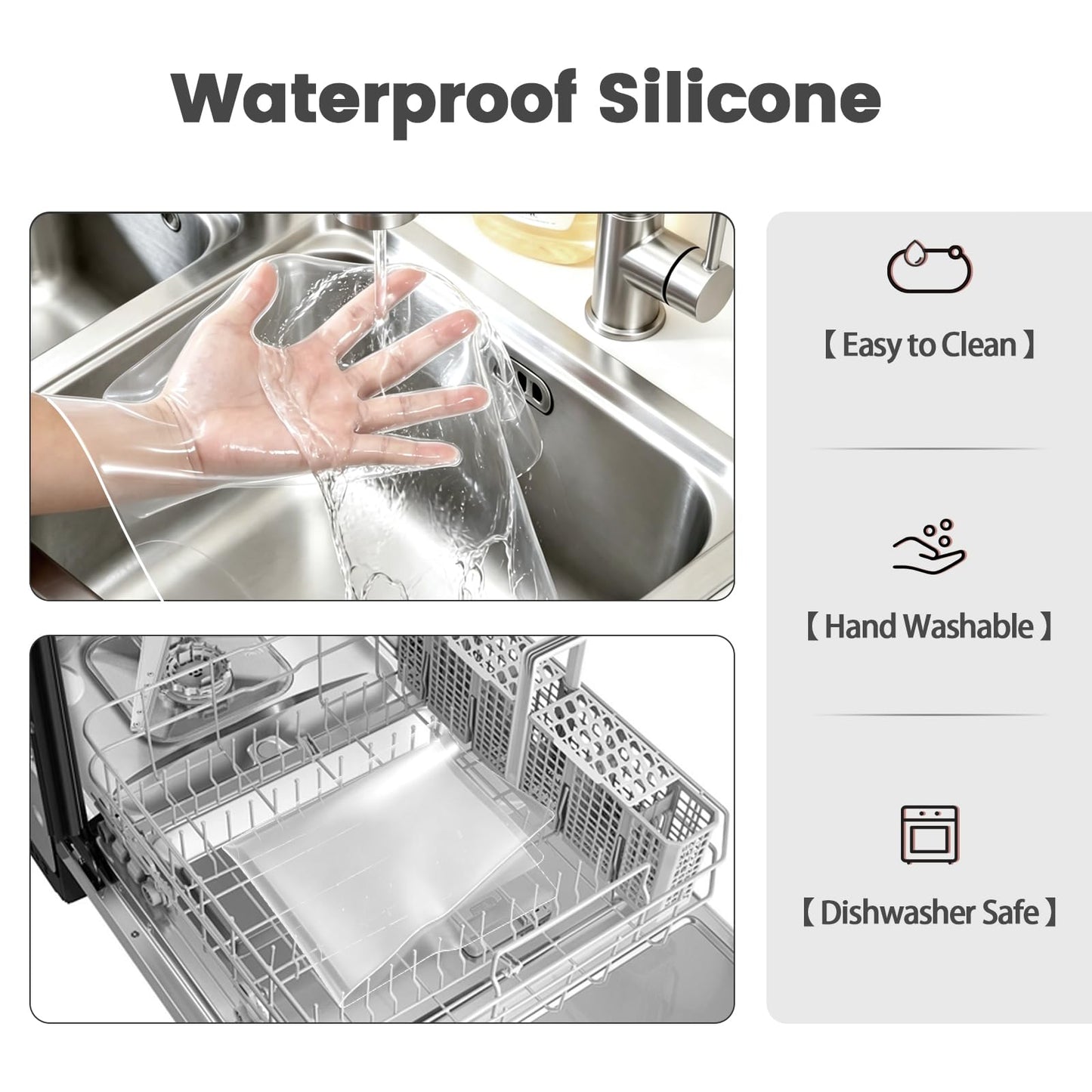 Silicone Makeup Mat for Vanity, 15.7" x 11.8" Heat Resistant Clear Desk Mat, Easy to Clean Water Vanity Protector Mat, Portable Makeup Accessories for Use While Traveling